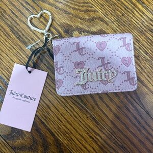 Juicy Couture Pink Card Holder with Gold Accents